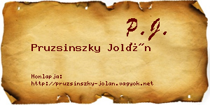 Pruzsinszky Jolán névjegykártya