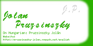 jolan pruzsinszky business card