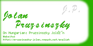 jolan pruzsinszky business card